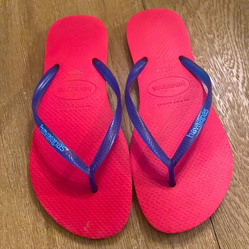 Havaianas Flip Flops Flat Pink & Blue